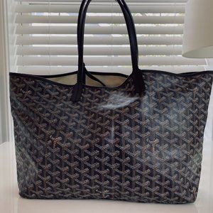 Goyard White Monogram Chevron St Louis PM Tote Bag with Pouch